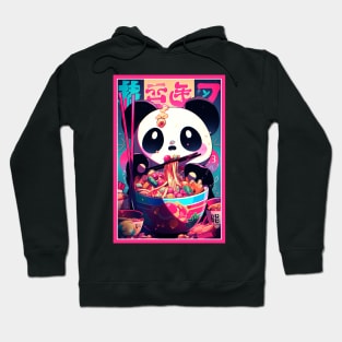 Anime Cute Panda eating Ramen | Cute Anime Panda Kawaii Design Hoodie